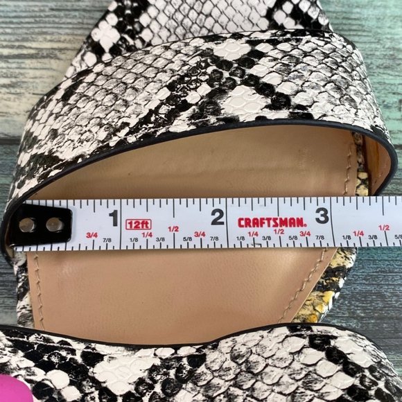 Steve Madden Carlin Black Ankle Strap Sandal Snake Print Wedge Heel Womens 7.5M - Picture 9 of 14